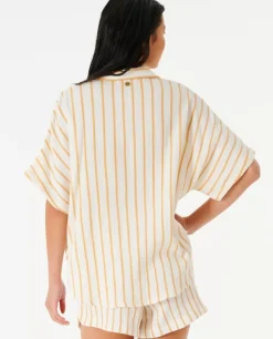 Camisa De Manga Curta Premium Surf às Riscas