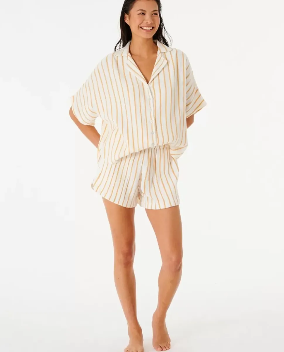 Camisa De Manga Curta Premium Surf às Riscas