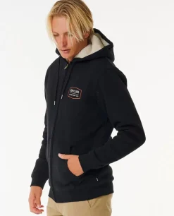 Camisola Em Velo Com Capuz E Fecho De Correr Marking Lined