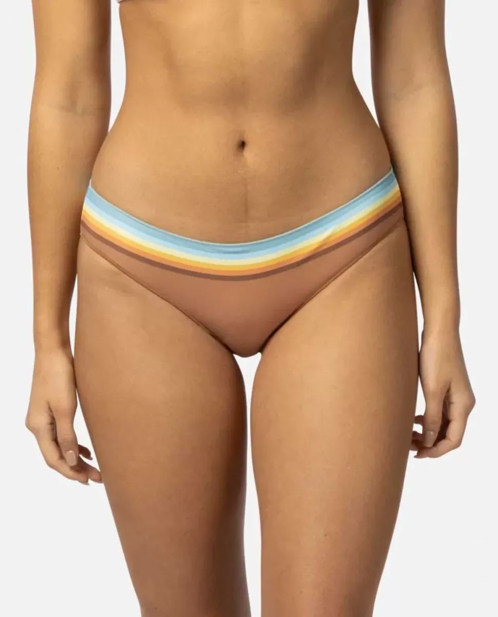 Cueca De Biquíni Hipster Com Cobertura Atrevida às Riscas Sunrise