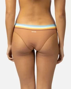 Cueca De Biquíni Hipster Com Cobertura Atrevida às Riscas Sunrise