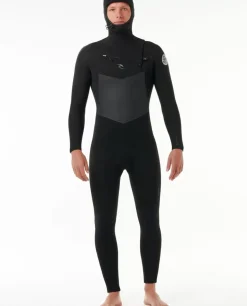 Fato De Mergulho Dawn Patrol 5/4 Com Capuz E Fecho De Correr No Peito