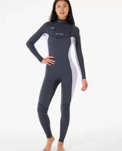 Fato De Mergulho Dawn Patrol 3/2 Com Fecho De Correr No Peito Para Mulher