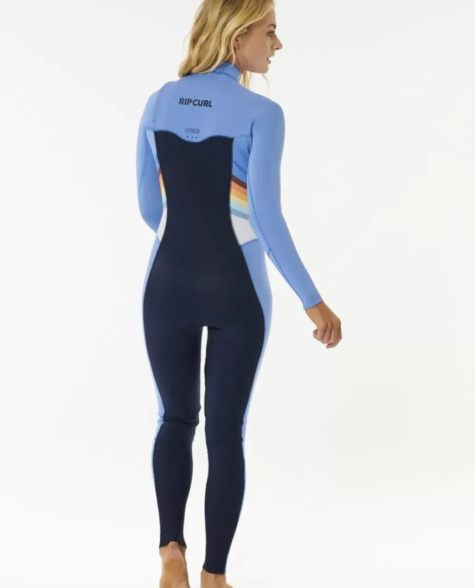 Fato De Mergulho Sublimado Dawn Patrol 3/2 Com Fecho De Correr No Peito Para Mulher
