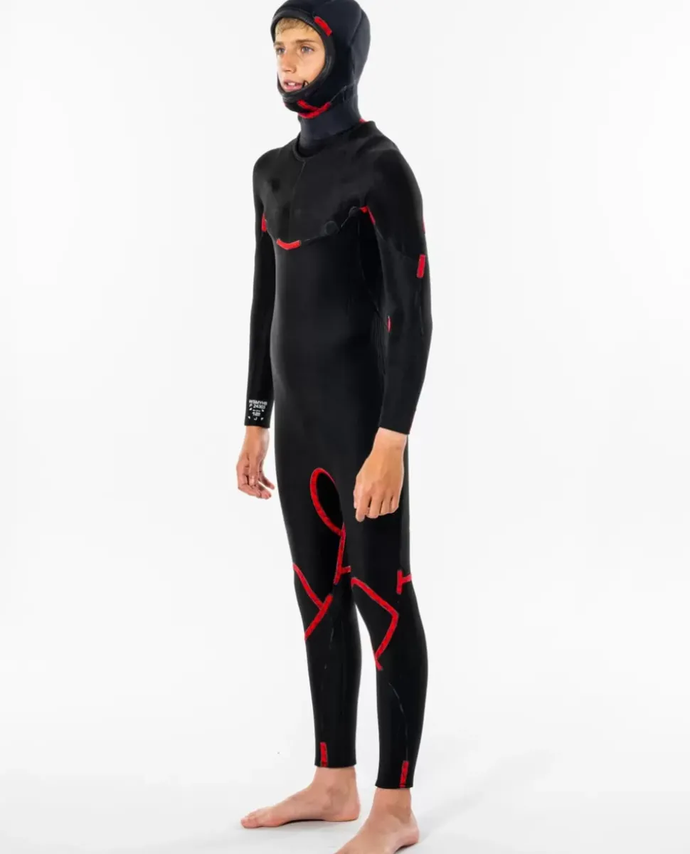 Fato De Surf Junior Dawn Patrol 5/4 Com Capuz E Fecho Na Frente