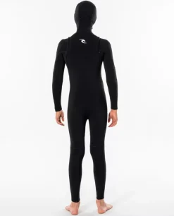 Fato De Surf Junior Dawn Patrol 5/4 Com Capuz E Fecho Na Frente