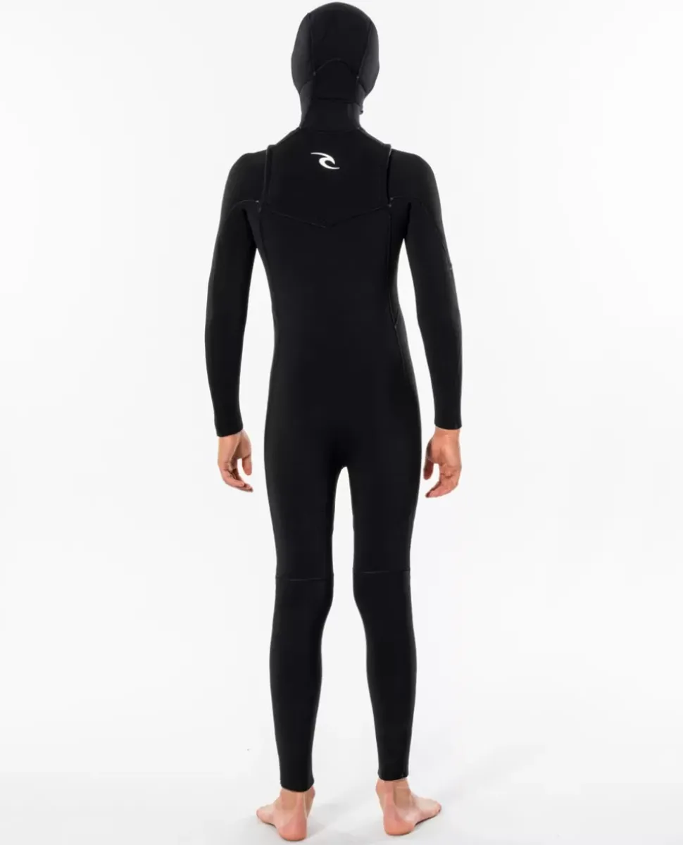 Fato De Surf Junior Dawn Patrol 5/4 Com Capuz E Fecho Na Frente