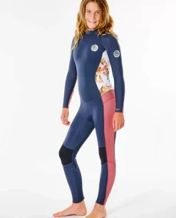 Junior Girls' Dawn Patrol 3/2 Back Zip Wetsuit
