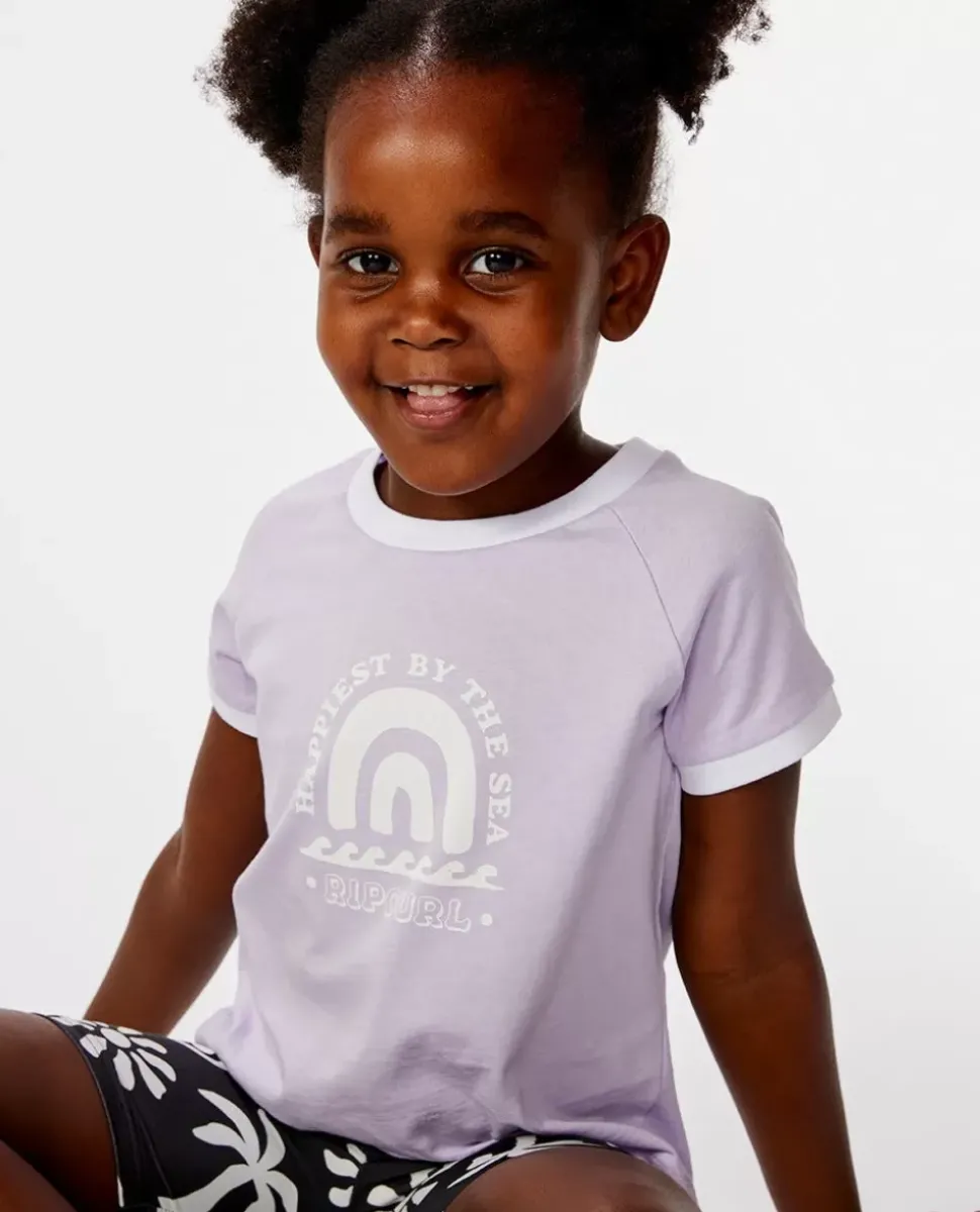 Mini T-shirt By The Sea Ringer Para Rapariga