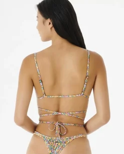 Parte De Cima De Biquíni De Triângulo Afterglow Floral Wrap