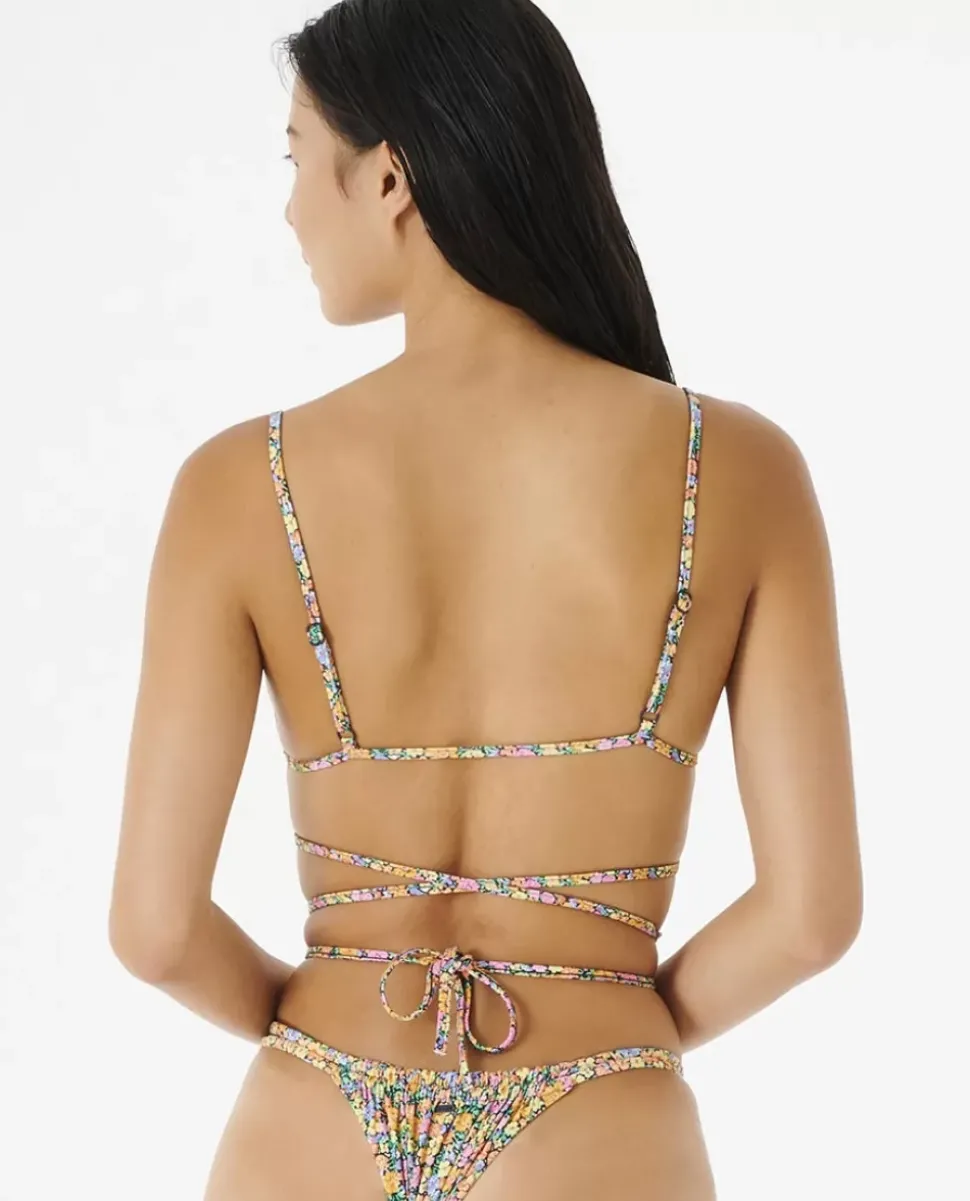Parte De Cima De Biquíni De Triângulo Afterglow Floral Wrap