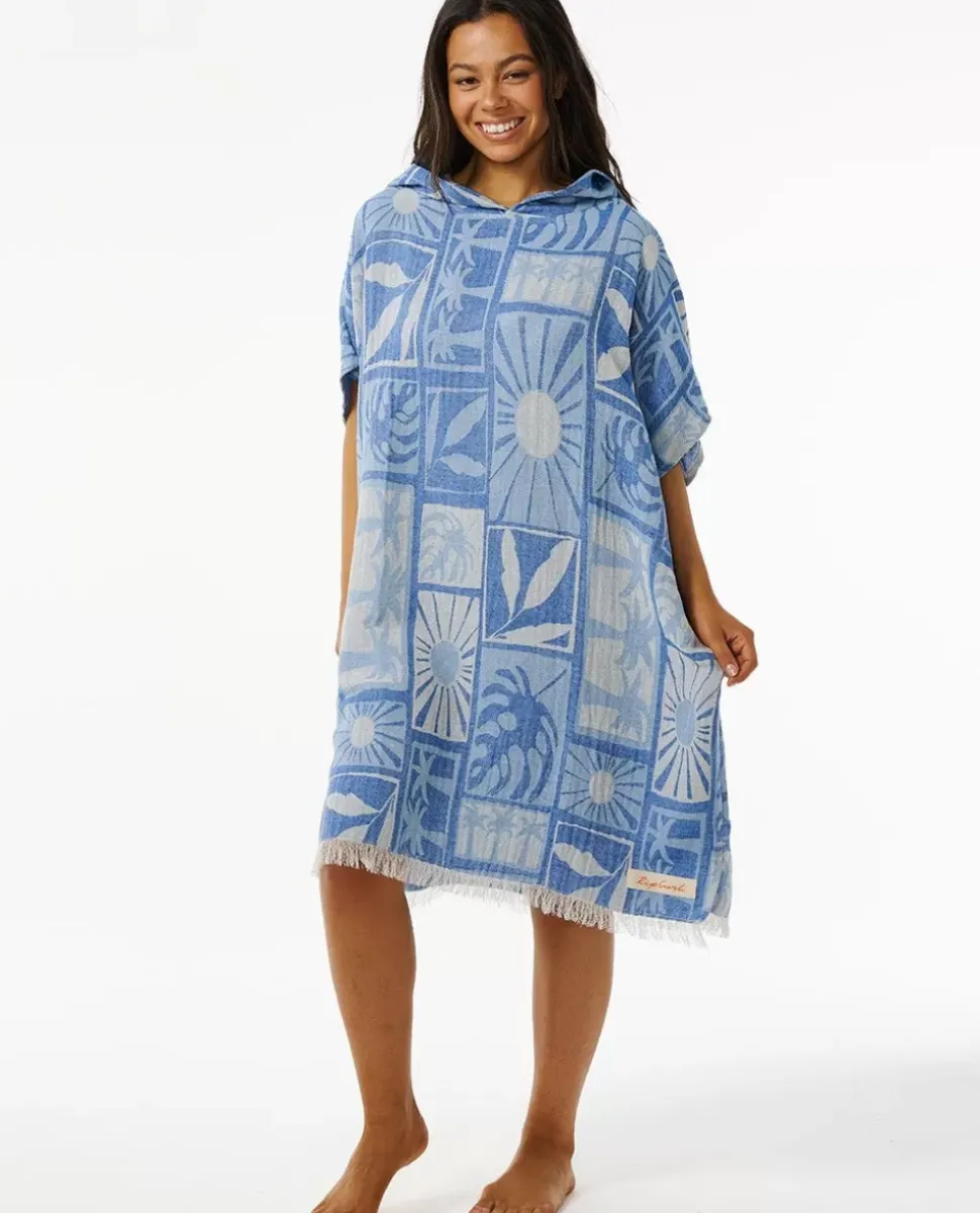 Poncho De Toalha Com Capuz Santorini Sun