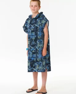 Poncho Estampado Com Capuz Para Rapaz