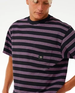 Produtos De Surf De Qualidade T-shirt De Manga Curta Com Riscas