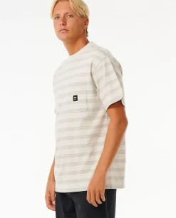 Produtos De Surf De Qualidade T-shirt De Manga Curta Com Riscas
