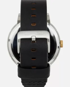 Relógio Detroit Black/Gold Em Couro