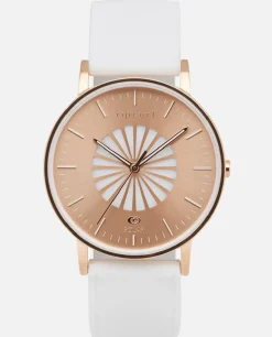 Relógio Rosa Dourado Em Silicone Latch Solar