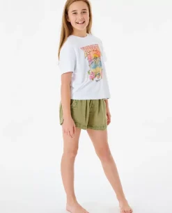 T-shirt Barrelled Crop Para Rapariga