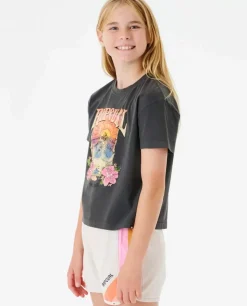 T-shirt Barrelled Crop Para Rapariga