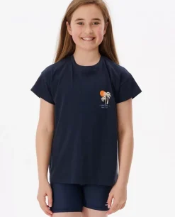 T-shirt Cosmic Sun Crop Para Menina