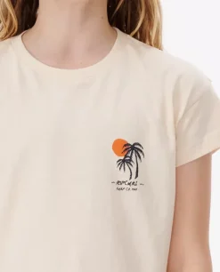 T-shirt Cosmic Sun Crop Para Menina