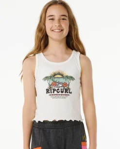 T-shirt De Alças Hibiscus Heat Para Rapariga