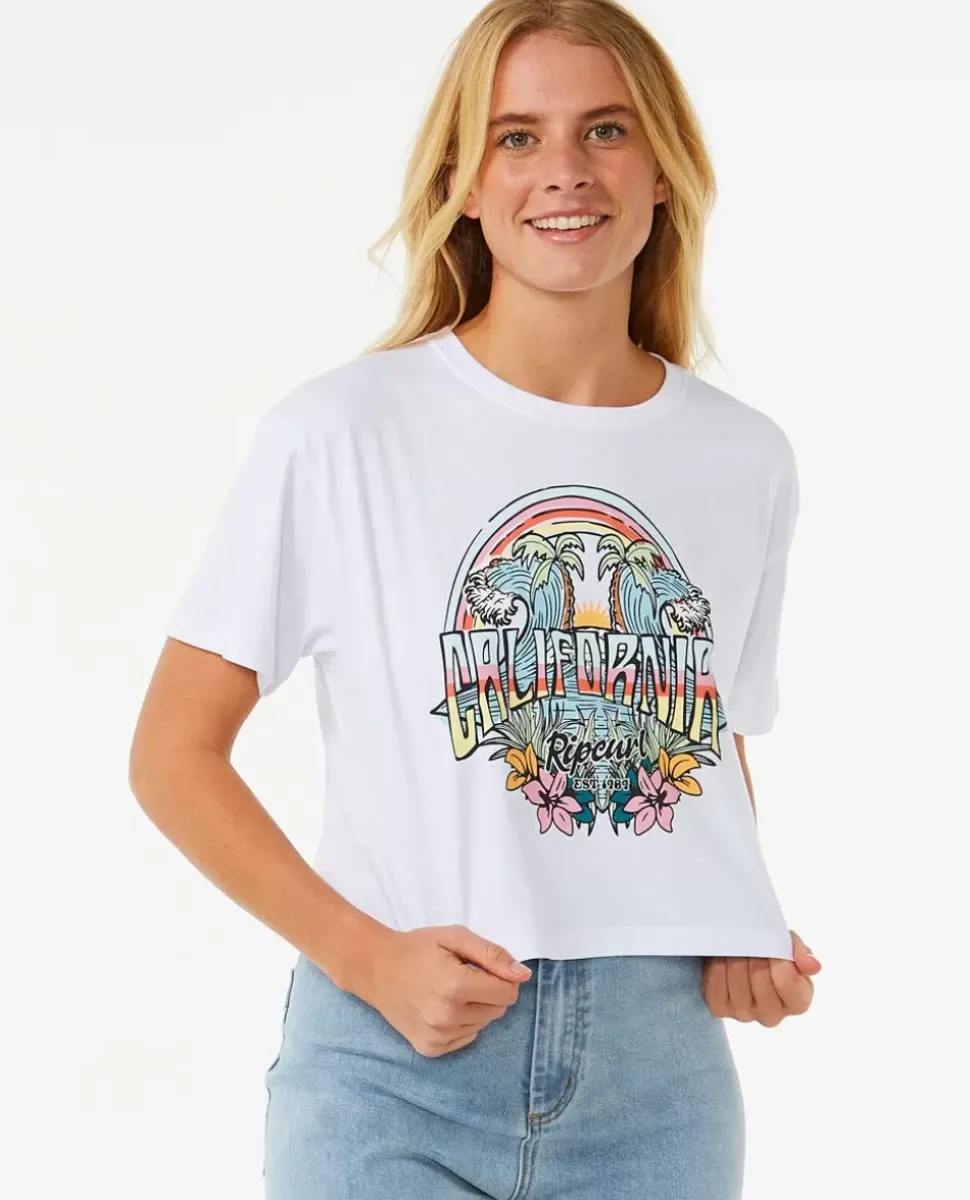 T-shirt De Manga Curta Block Party Crop