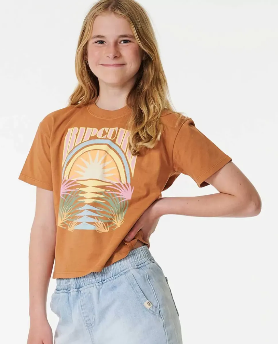 T-shirt De Manga Curta Glow Heritage Crop Para Rapariga