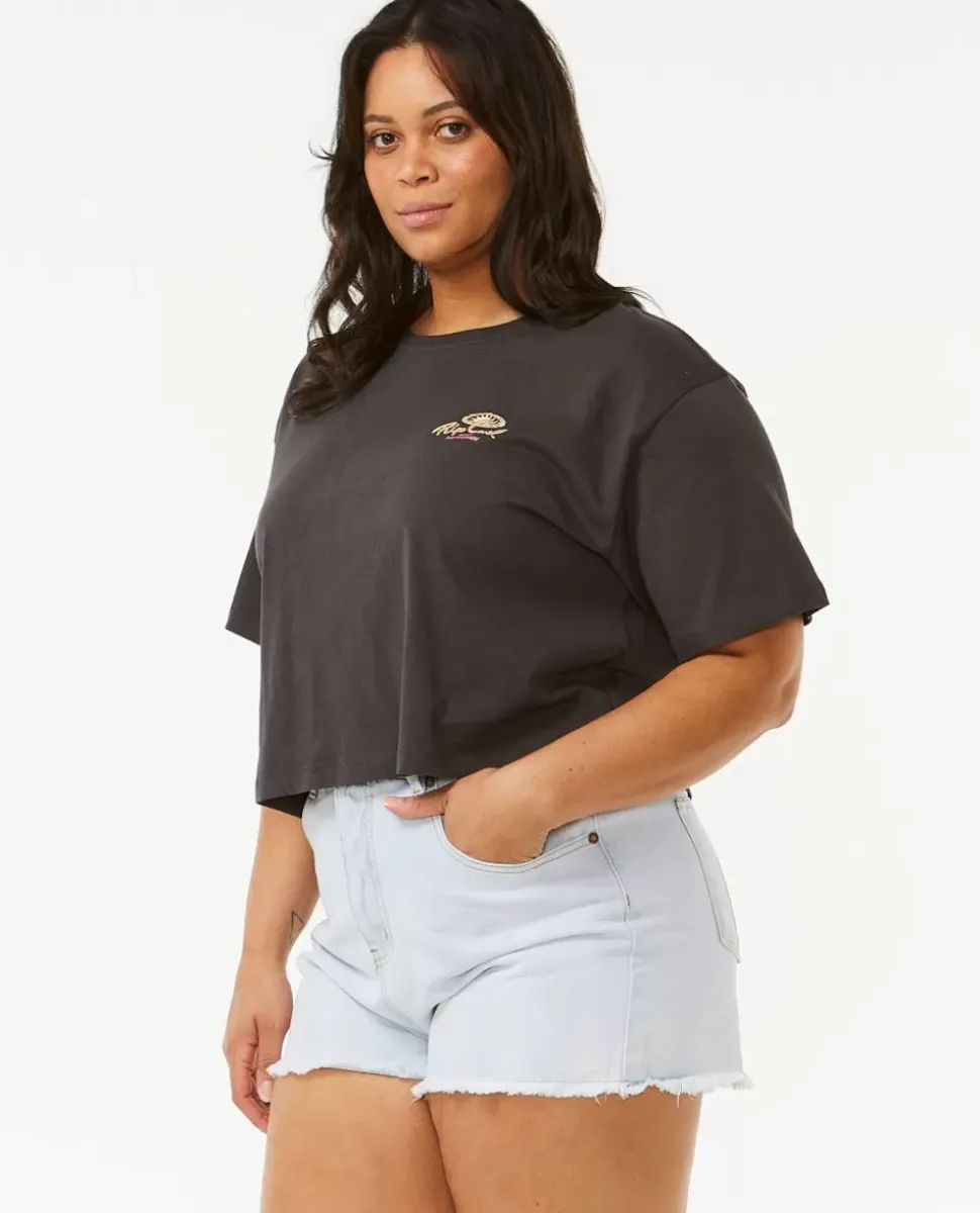 T-shirt De Manga Curta Rolling Curl Crop
