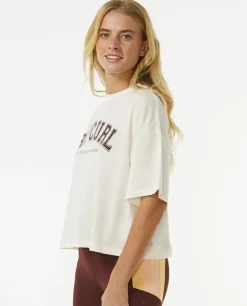 T-shirt De Manga Curta Run Swim Surf Crop