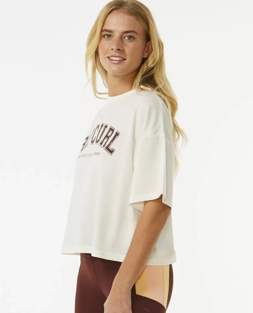 T-shirt De Manga Curta Run Swim Surf Crop