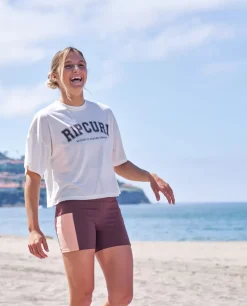 T-shirt De Manga Curta Run Swim Surf Crop