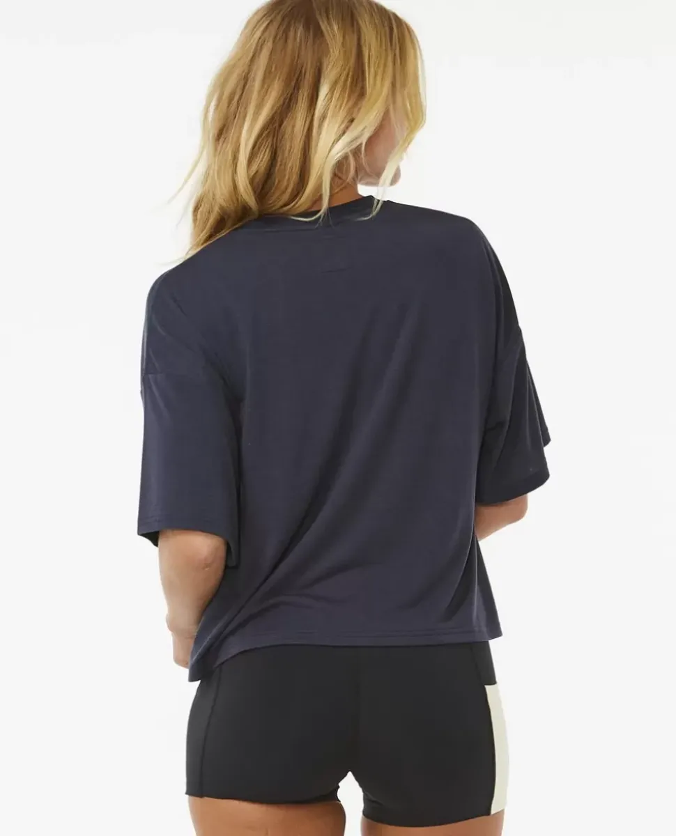 T-shirt De Manga Curta Run Swim Surf Crop