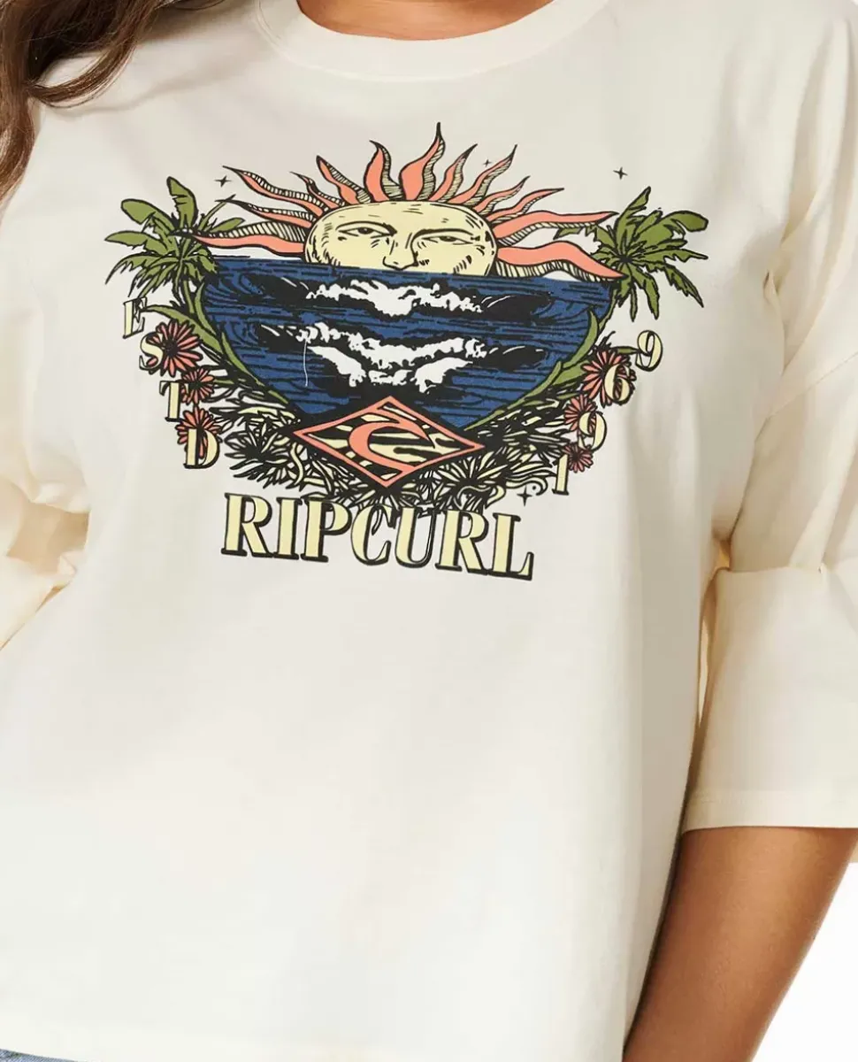 T-shirt De Manga Curta Shore Break Heritage Crop