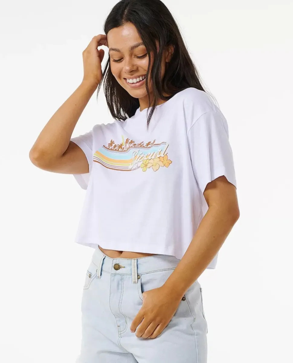 T-shirt De Manga Curta Sunset Crop