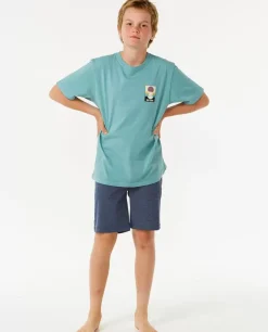 T-shirt De Manga Curta Surf Revivial Peaking Boy