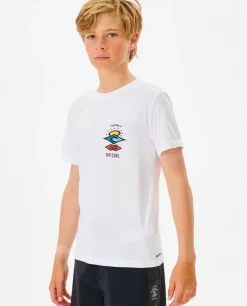 T-shirt Icons Surflite Rash Em V De Manga Curta Para Rapaz