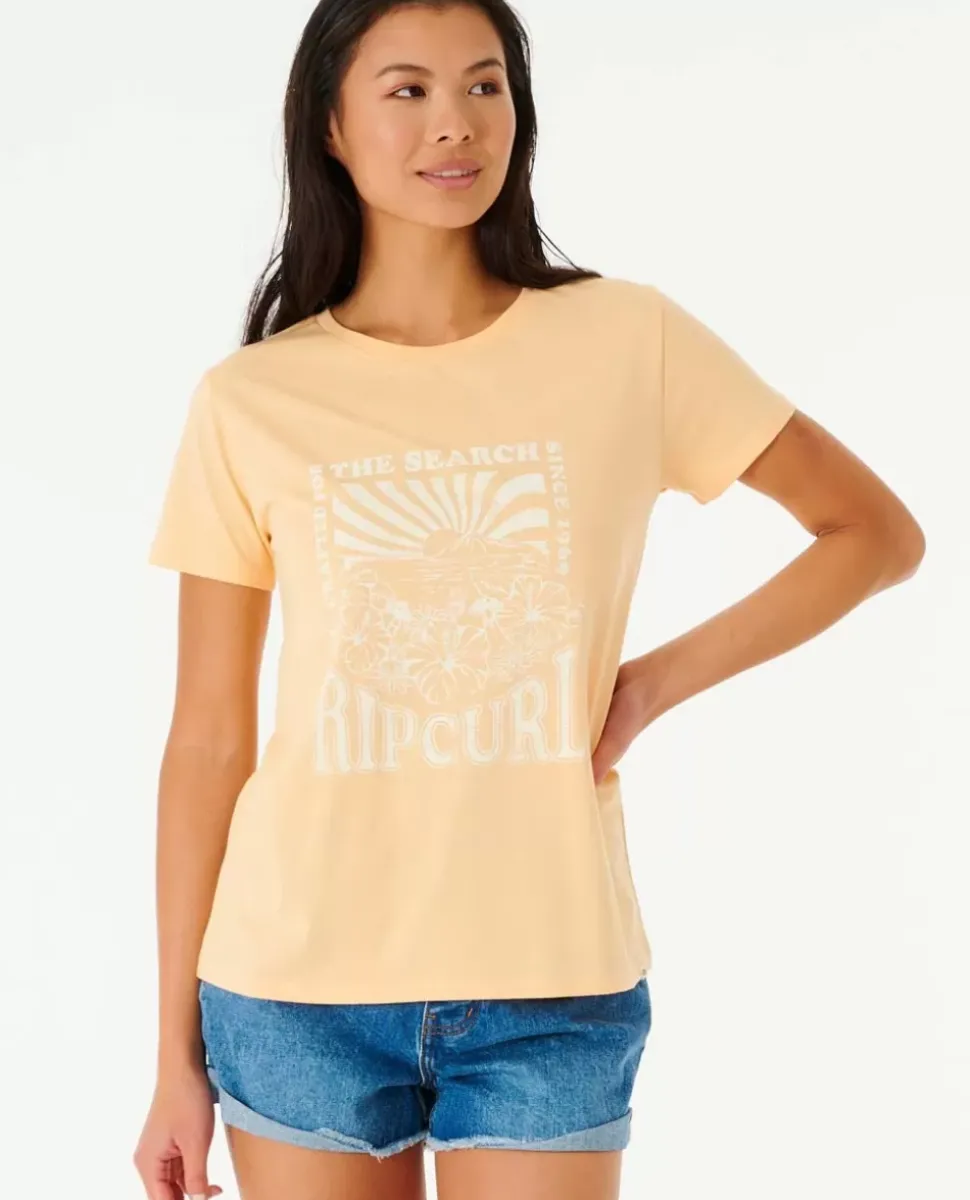 T-shirt Tropical Sunset Padrão De Manga Curta