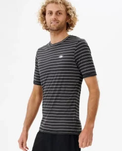 T-shirt UV Plain Stripe De Manga Curta