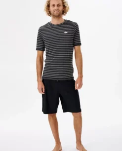 T-shirt UV Plain Stripe De Manga Curta