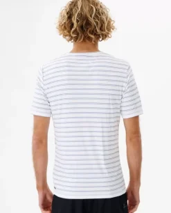 T-shirt UV Plain Stripe De Manga Curta