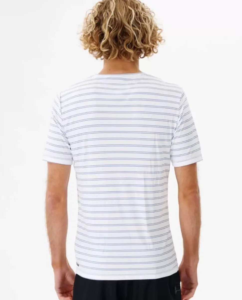 T-shirt UV Plain Stripe De Manga Curta