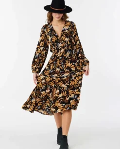 Vestido Médio De Manga Comprida La Isla