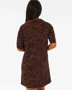 Vestido Zebrado Com Botões Sun Club